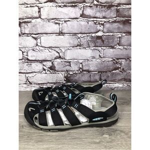 KEEN Black Blue Textile Synthetic Drawstring Hiking Sandas Women Sz 9M US/39.5EU